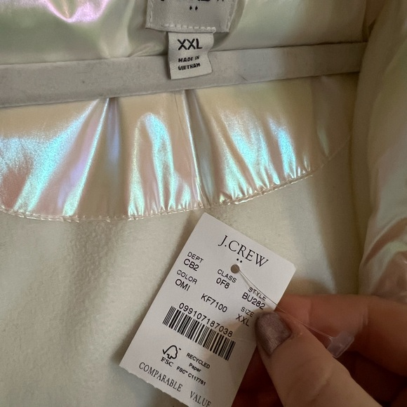 NWT Opalescent J CREW unicorn puffer XL - Picture 4 of 4